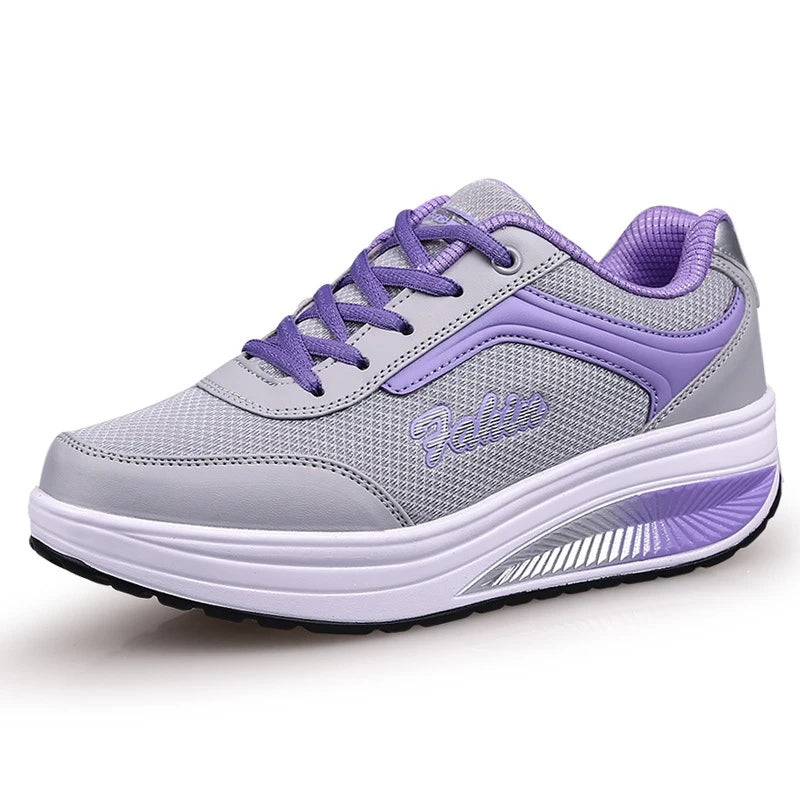 Damen Sneaker Outdoor Netzstoff Leicht Atmungsaktiv Reise Blau