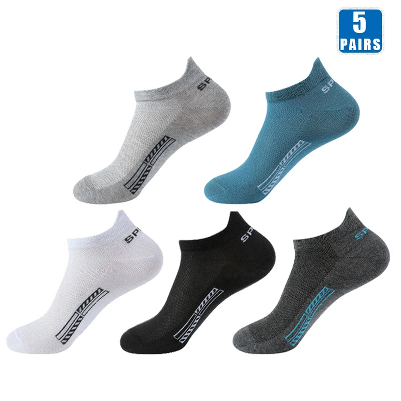 Herren Baumwollsocken 5er Pack Kurze Low Cut Sneaker Socken Atmungsaktiv