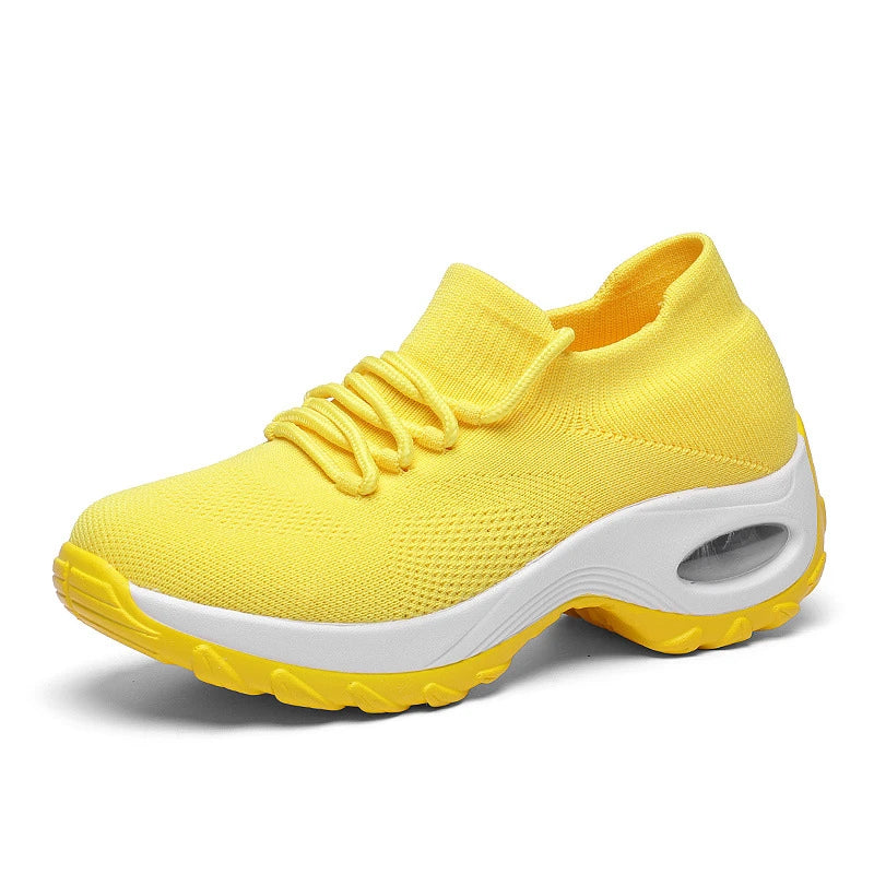 Damen Sneaker Gelb Sock Sneaker Leicht Atmungsaktiv Bequem