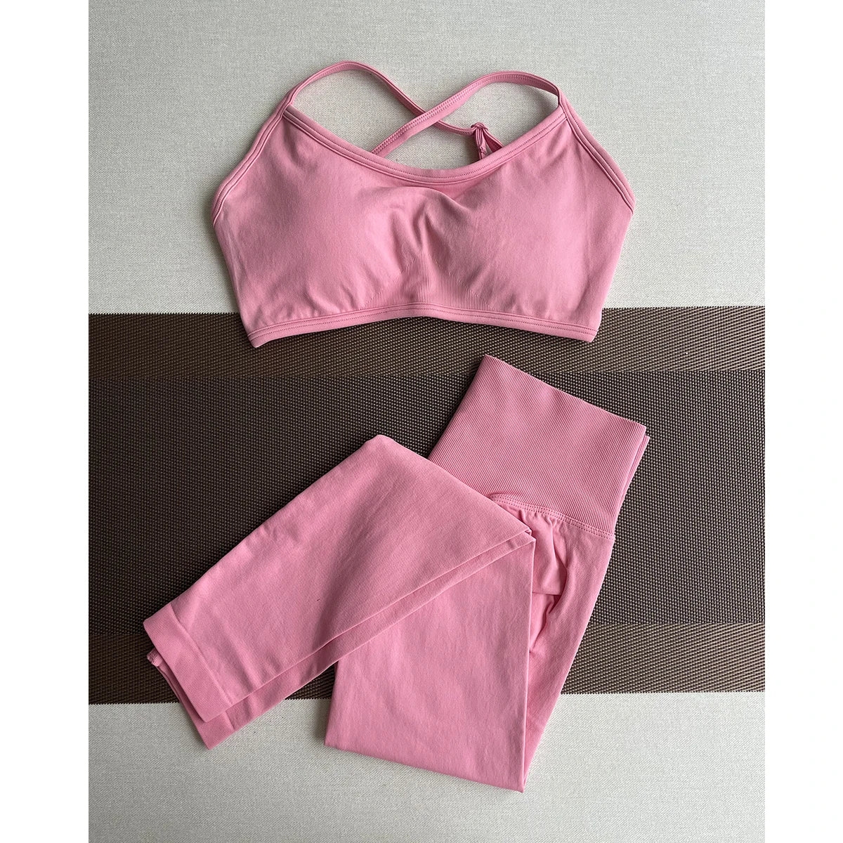 Damen Yoga Leggings Hoher Bund Nahtlos Atmungsaktiv Po Lift Gym Hose