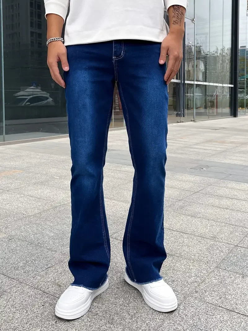 Skinny Jeans Herren Dunkelblau - Street Style Denim Slim Fit