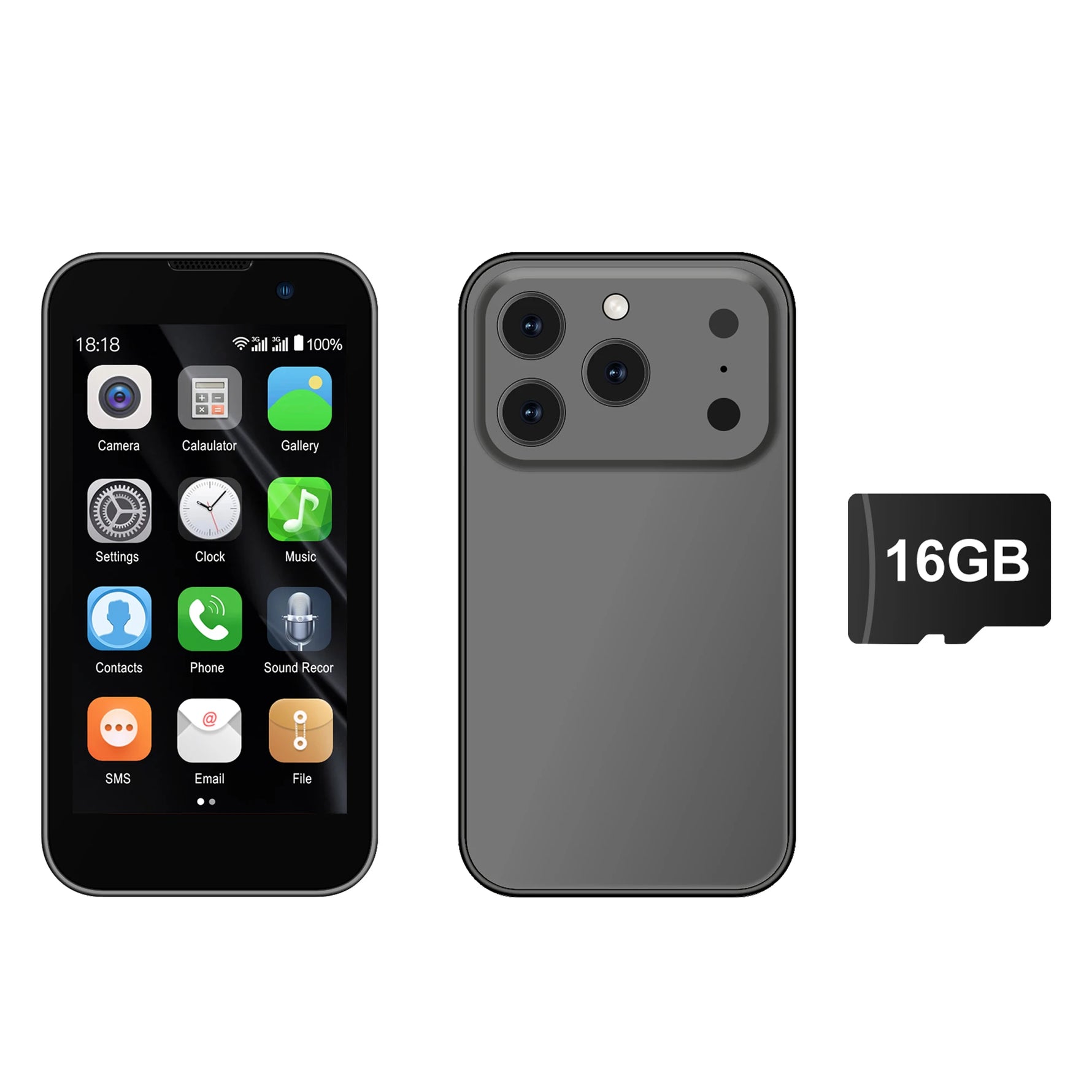 Mini Smartphone 3G Android 9.0 3,0 Zoll Display GPS Play Store Dual SIM Damen