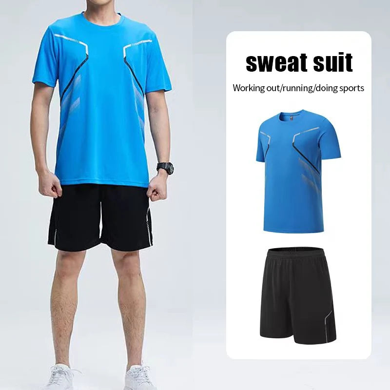 Jungen Sommer LaufSet Kurzarm T Shirt Und Shorts Schnelltrocknend Atmungsaktiv