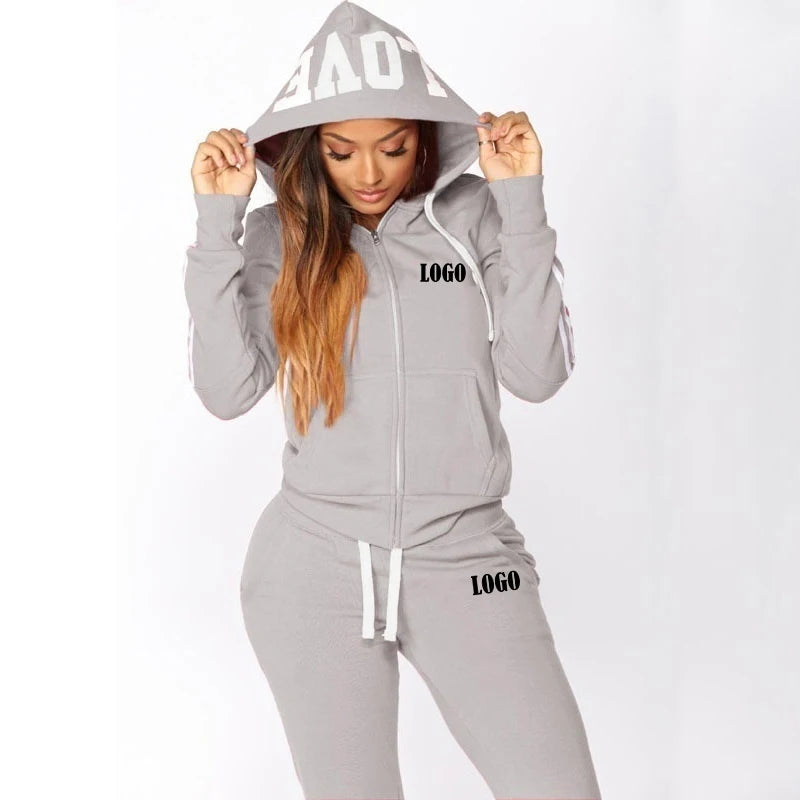 Damen Trainingsanzug Set Mit Kapuze Hoodie Jogginghose Sportbekleidung