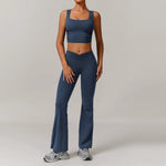 LezyanXR Damen Yogaanzug – Reissverschluss Stehkragen Hip-Lift Leggings