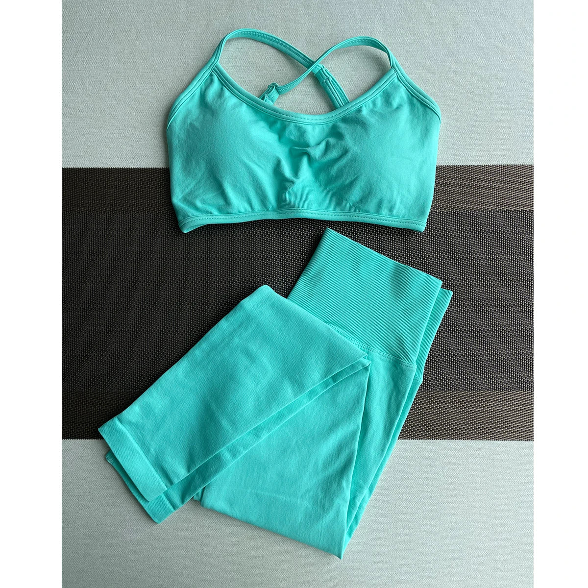 Damen Yoga Leggings Hoher Bund Nahtlos Atmungsaktiv Po Lift Gym Hose