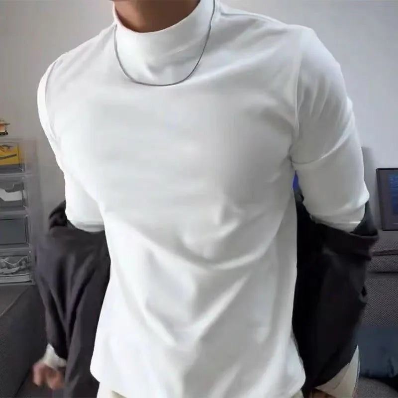 Thermo Top Herren Dünn Slim Fit Langarm Stehkragen Basisschicht