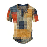 Sommer T Shirt Herren 3D Atmungsaktives Kurzarm Waffel Struktur Vintage