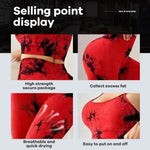 Damen Yoga Set Tie-Dye Halterneck BH Nahtlos High-Waist Hose Bequem