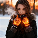 Winter Strickhandschuhe Unisex Mit Schneeflocken Stickerei Und Touchscreen