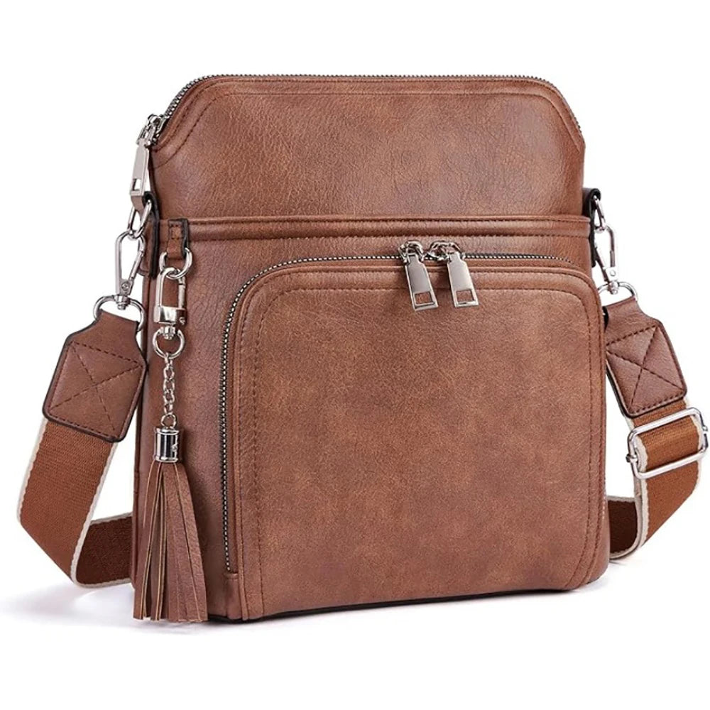 Damen-Umhängetasche · Multifunktional · Leder · Quaste · Leicht