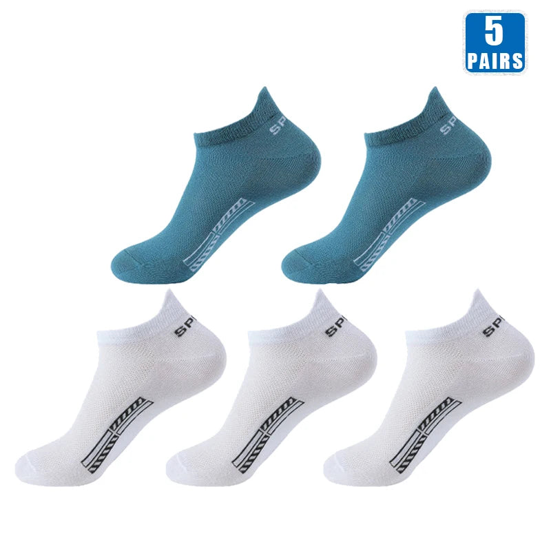 Herren Baumwollsocken 5er Pack Kurze Low Cut Sneaker Socken Atmungsaktiv