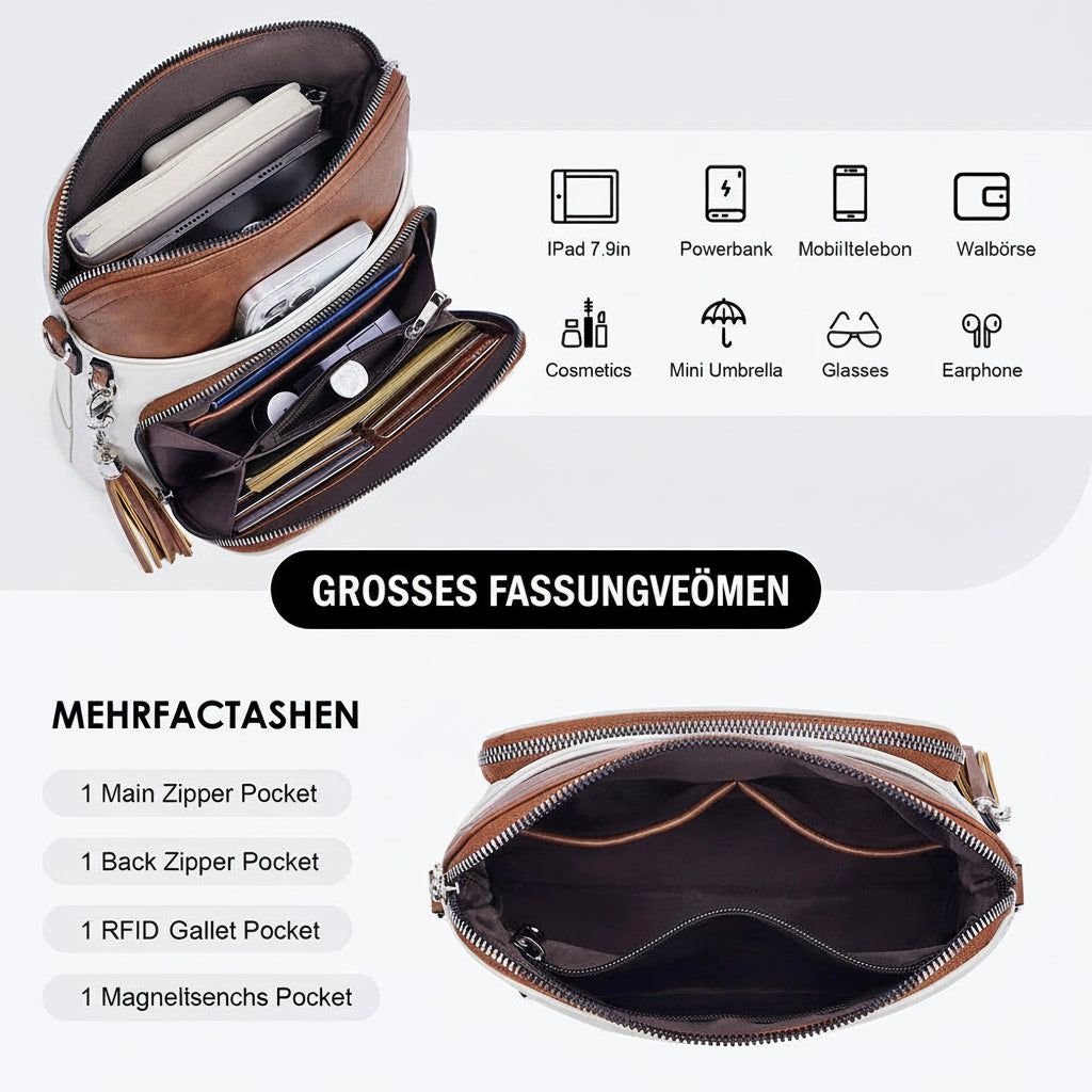 Damen-Umhängetasche · Multifunktional · Leder · Quaste · Leicht