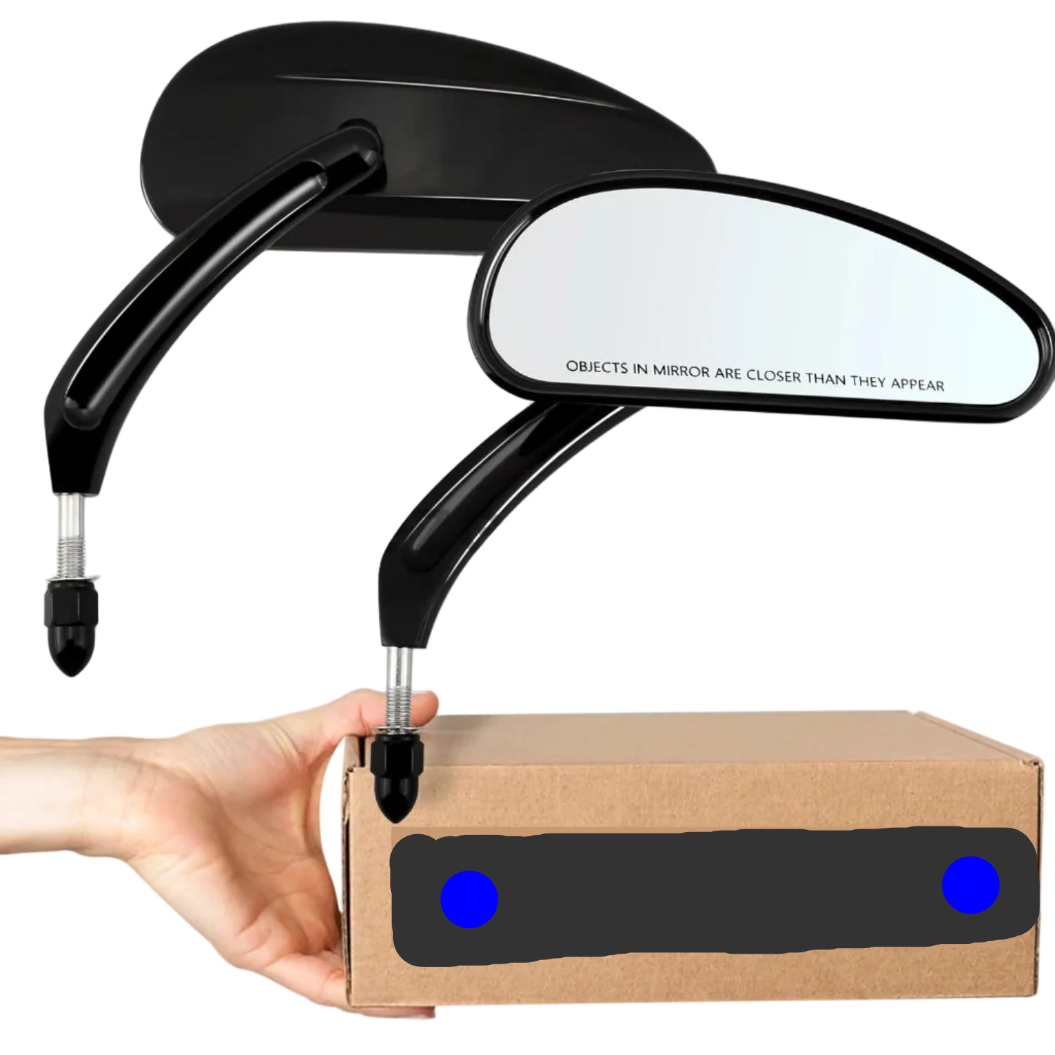 Motorrad-Rückspiegel für Harley – 5/16 Zoll 8mm Schwarz/Chrom