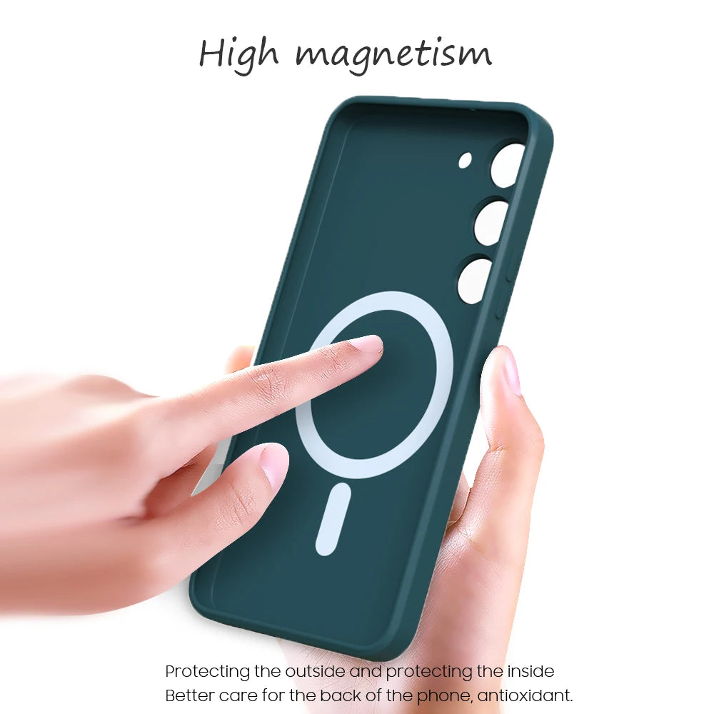 Silikon MagSafe Hülle S25 Für Damen Und Herren Antifingerabdruck Stossfest