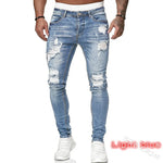 Herren Stretch Jeans Slim Fit Denim Retro Waschdesign Reissverschluss