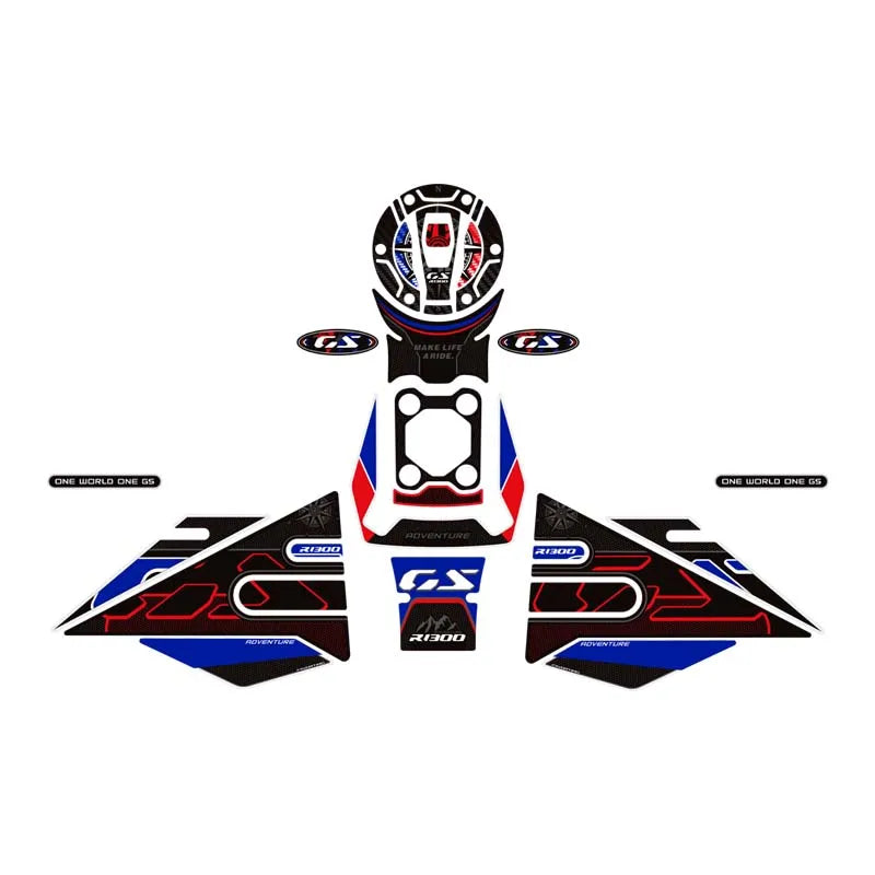Motorrad Tankpad Epoxidharz 3D Schutzaufkleber BMW R1300GS 2024 2025