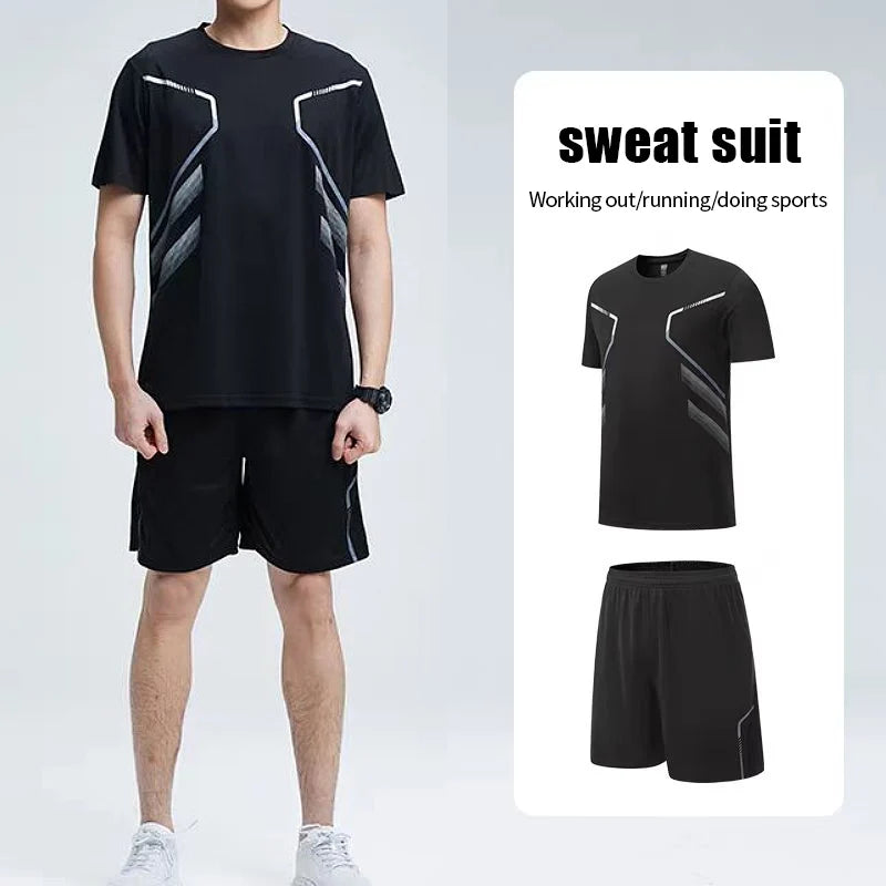 Jungen Sommer LaufSet Kurzarm T Shirt Und Shorts Schnelltrocknend Atmungsaktiv