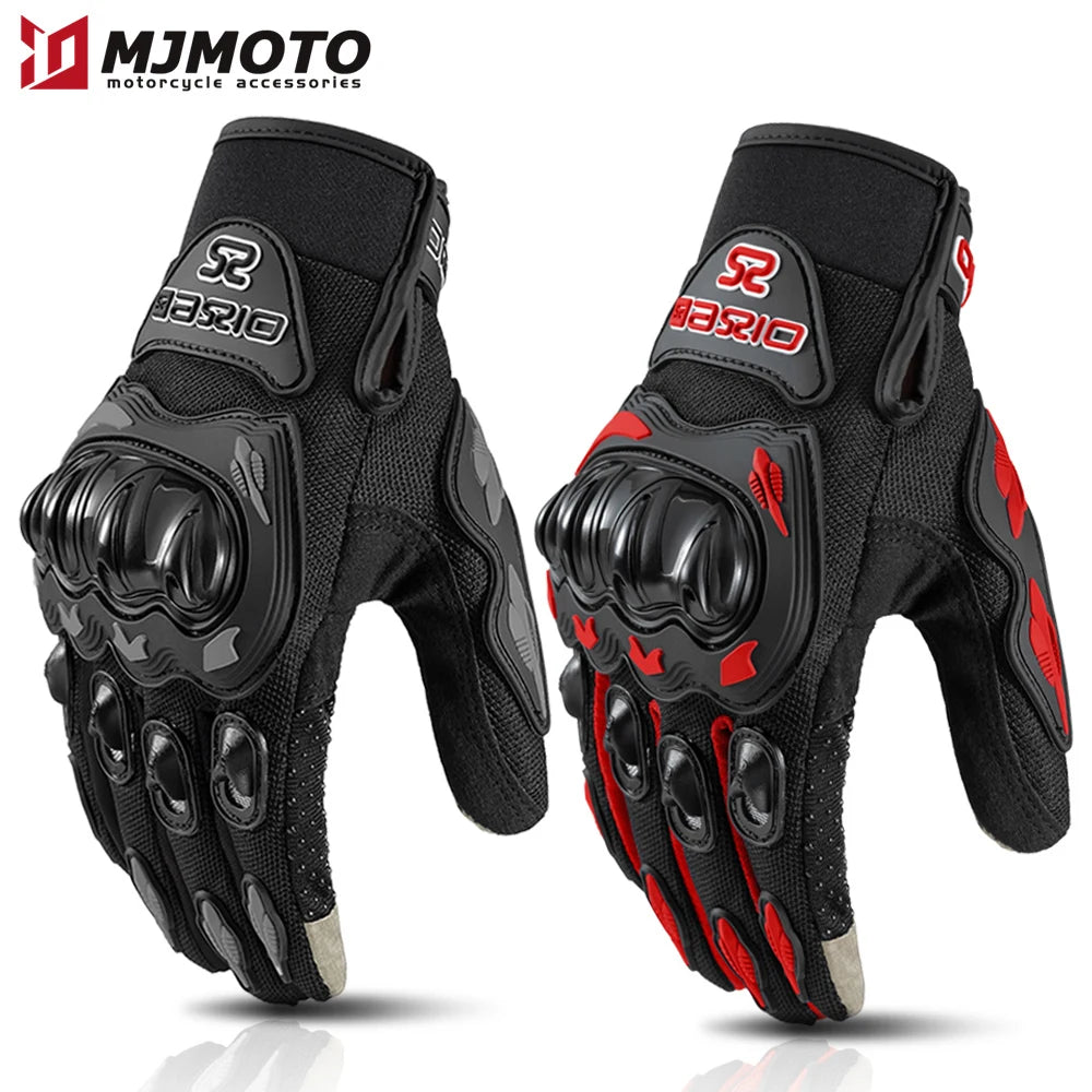 Sommer Vollfinger Motorrad Handschuhe Unisex Atmungsaktiv Touchscreen Rutschfest