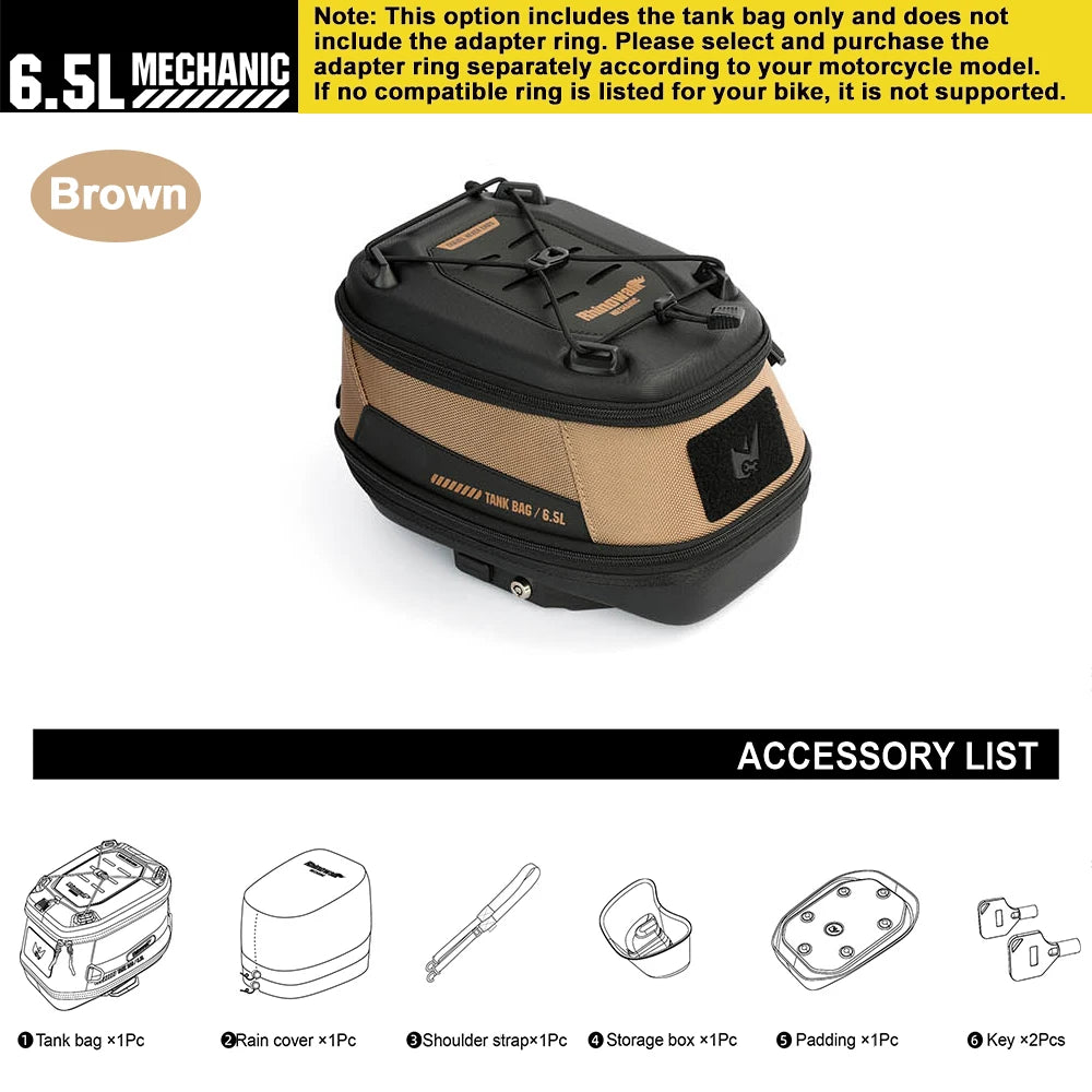 Rhinowalk Magnetische Tanktasche 6,5 L Motorradfahrer Schnellverschluss