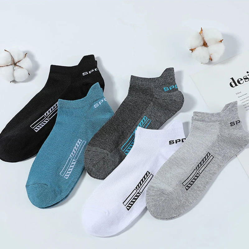 Herren Baumwollsocken 5er Pack Kurze Low Cut Sneaker Socken Atmungsaktiv