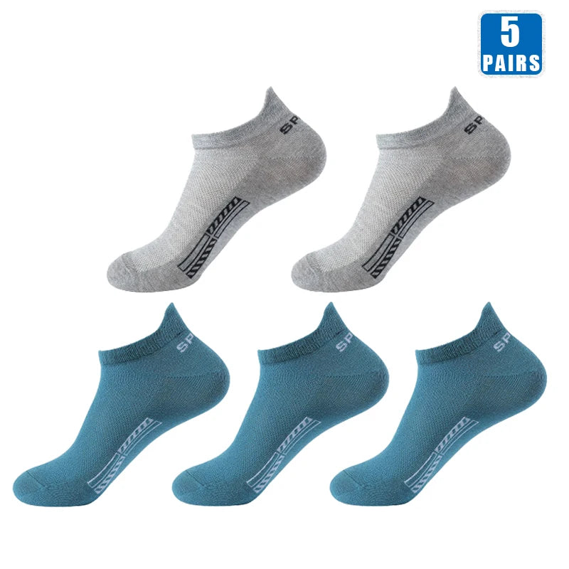 Herren Baumwollsocken 5er Pack Kurze Low Cut Sneaker Socken Atmungsaktiv