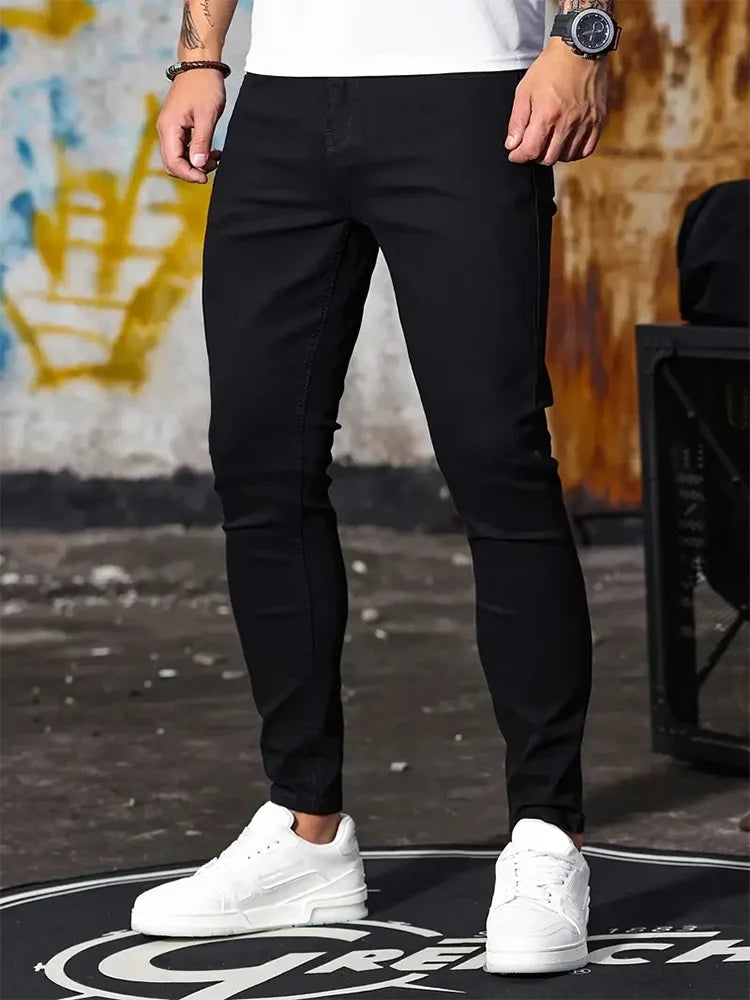 Slim-Fit-Jeans Herren Bequeme Denim Hose Street Style