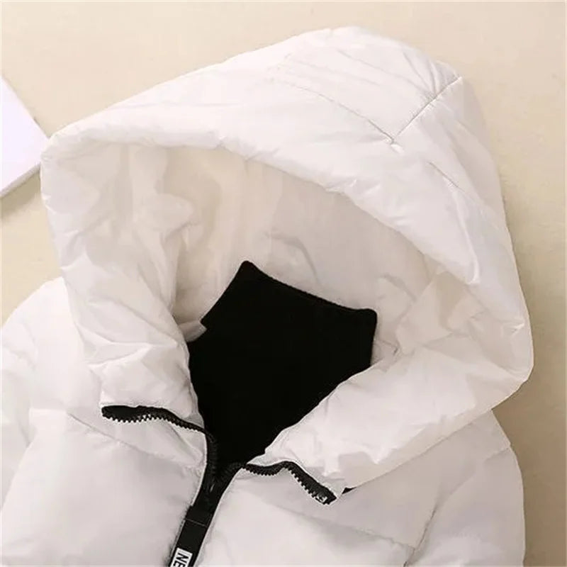 Damen Parka Gefüttert Mit Kapuze Kurz Warme Jacke Winter