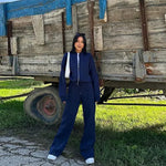 Damen Sweatset Mit Reissverschlussjacke Und Elastischer Taille Frühling Herbst