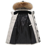 Herren Daunen Winterjacke Mit Abnehmbarer Kapuze Steppjacke