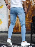 Slim-Fit-Jeans Herren Bequeme Denim Hose Street Style