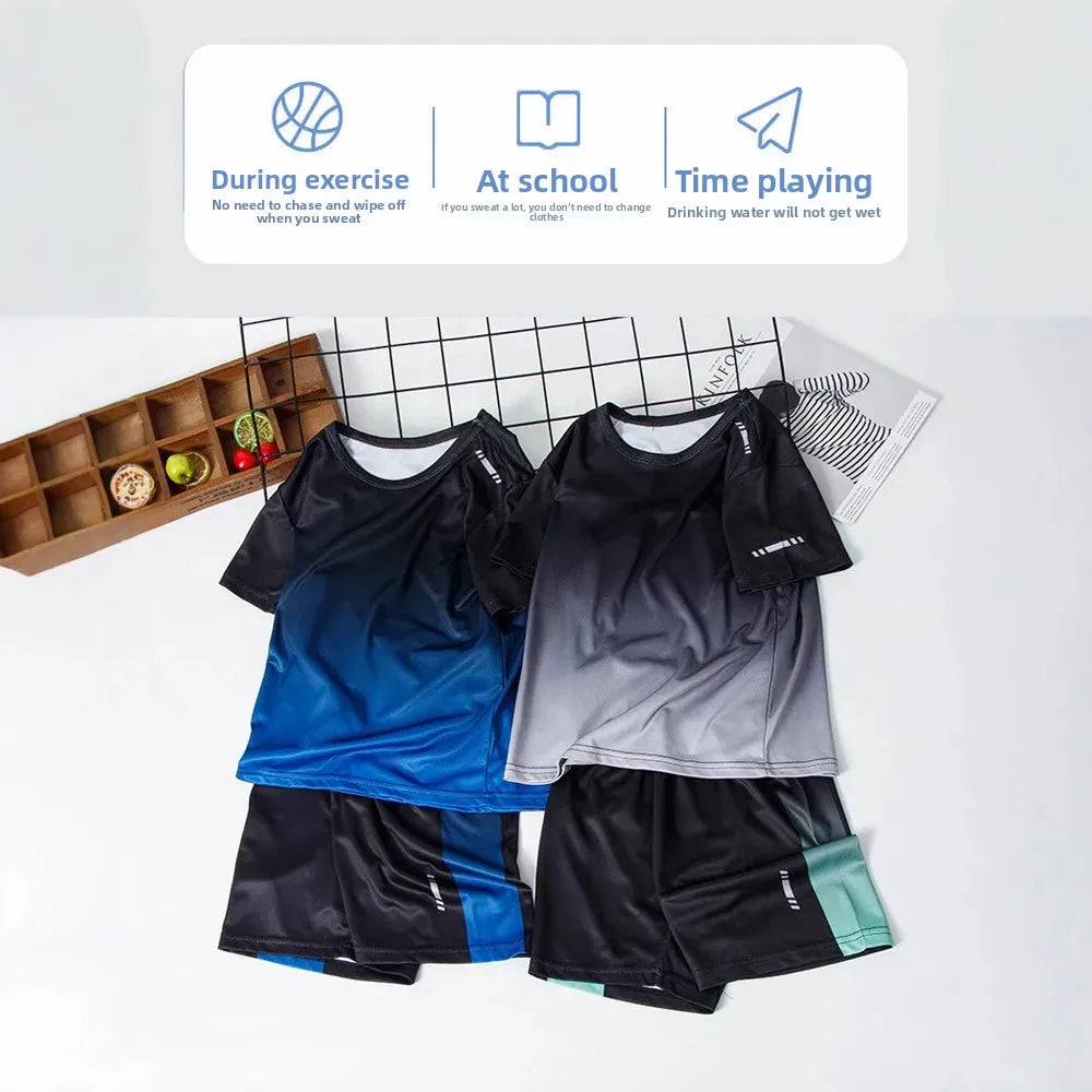 Schnell Trocknender Kurzarm-Sportanzug Kinder Kinetische Passform