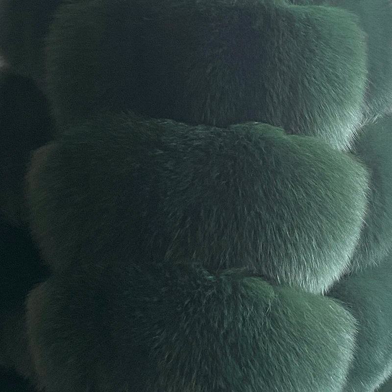 Luxus Wintermantel Damen Echter Fuchspelz Stehkragen Warm