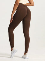 Nahtlose Sporthose Damen Hohe Taille Pfirsichfarbener Hip Lift V Falte Yoga