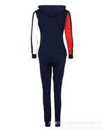 Damen Trainingsanzug Set Hoodie Kapuze Reissverschluss Freizeit Streetwear Frühling