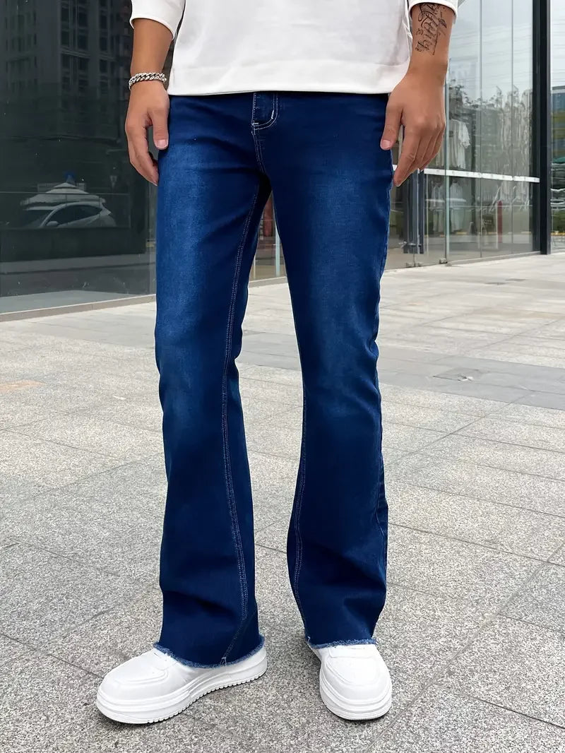 Skinny Jeans Herren Dunkelblau - Street Style Denim Slim Fit