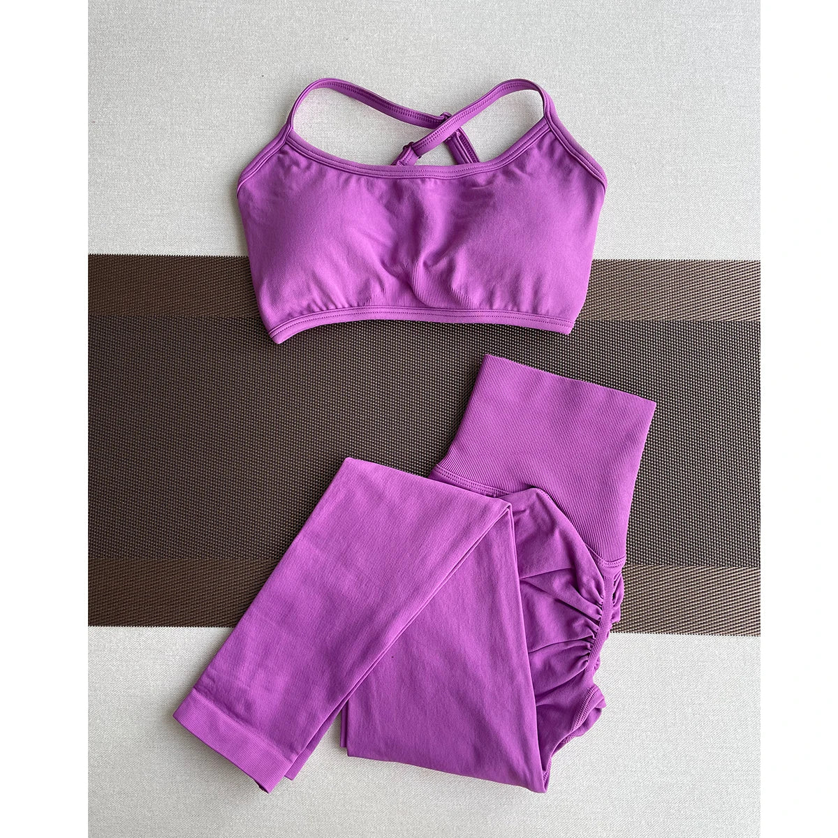 Damen Yoga Leggings Hoher Bund Nahtlos Atmungsaktiv Po Lift Gym Hose