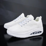 Damen Plateausneaker Rot Mesh Atmungsaktiv Dicke Sohle Sommer