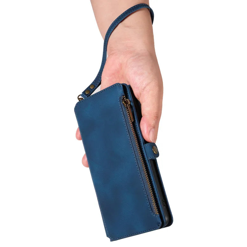 Brieftaschenhülle Galaxy Damen Magnetverschluss Staubdicht Kartenfach