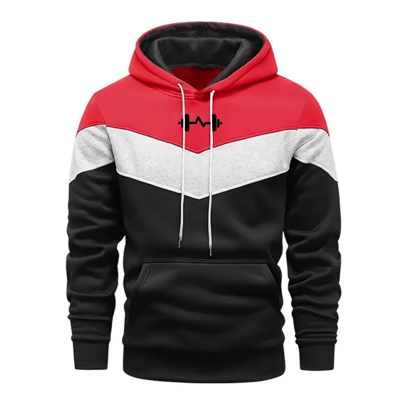 Herren Trainingsanzug Set Dreifarbig Kapuzenpullover Jogginghose Komfort
