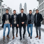 Herren Stretch Jeans Slim Fit Denim Retro Waschdesign Reissverschluss