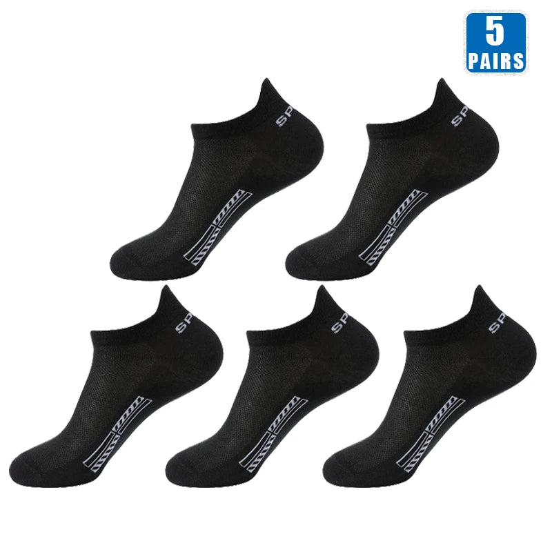 Herren Baumwollsocken 5er Pack Kurze Low Cut Sneaker Socken Atmungsaktiv