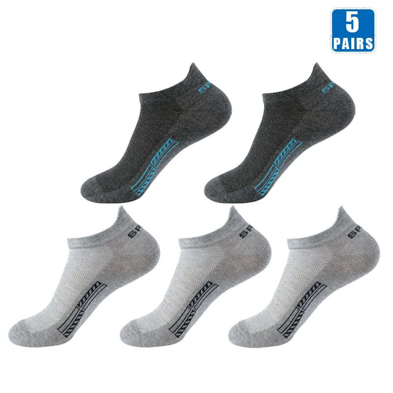 Herren Baumwollsocken 5er Pack Kurze Low Cut Sneaker Socken Atmungsaktiv