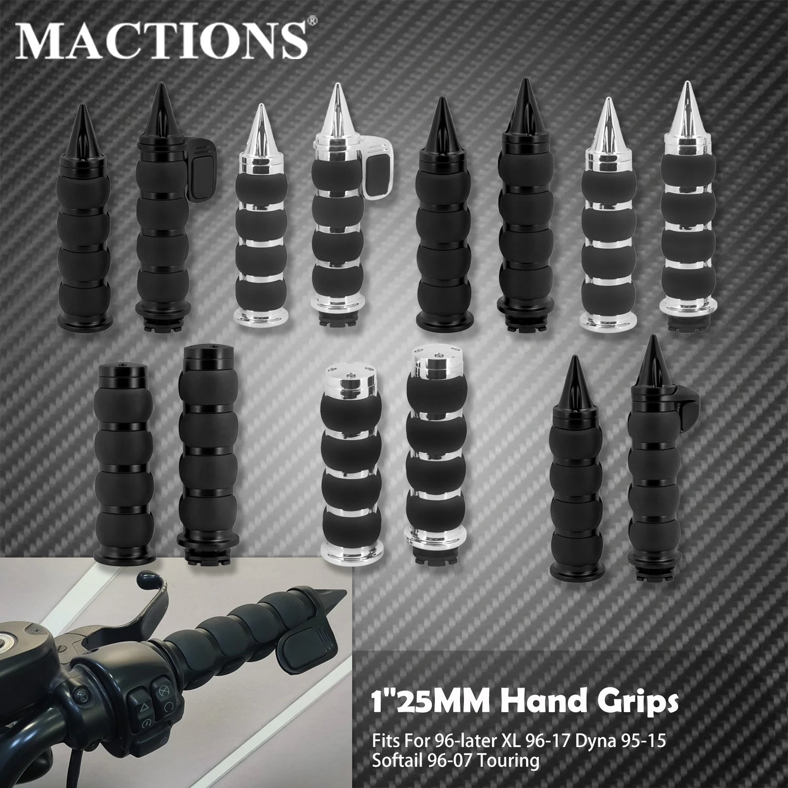 Motorrad Lenkergriffe 25mm Für Harley Cruiser Fahrer Billet Aluminium