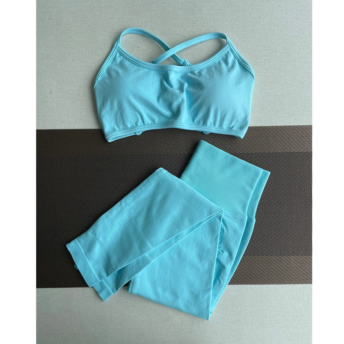 Damen Yoga Leggings Hoher Bund Nahtlos Atmungsaktiv Po Lift Gym Hose