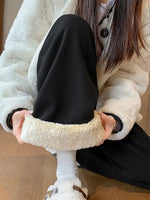 Damen Cordhose Weites Bein Warm Bequem Atmungsaktiv Herbst Winter