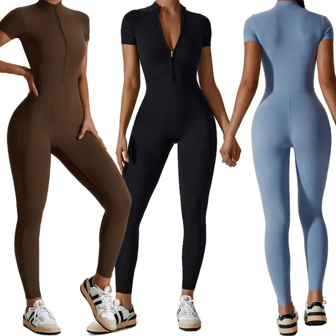 Damen Yoga-Overall Sport-Jumpsuit Atmungsaktiv Schnell Trocknend