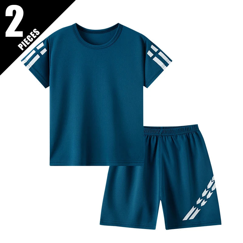 Jungen Sommer Sportshorts Set Lose Passform Schnelltrocknend