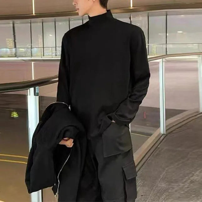 Thermo Top Herren Dünn Slim Fit Langarm Stehkragen Basisschicht