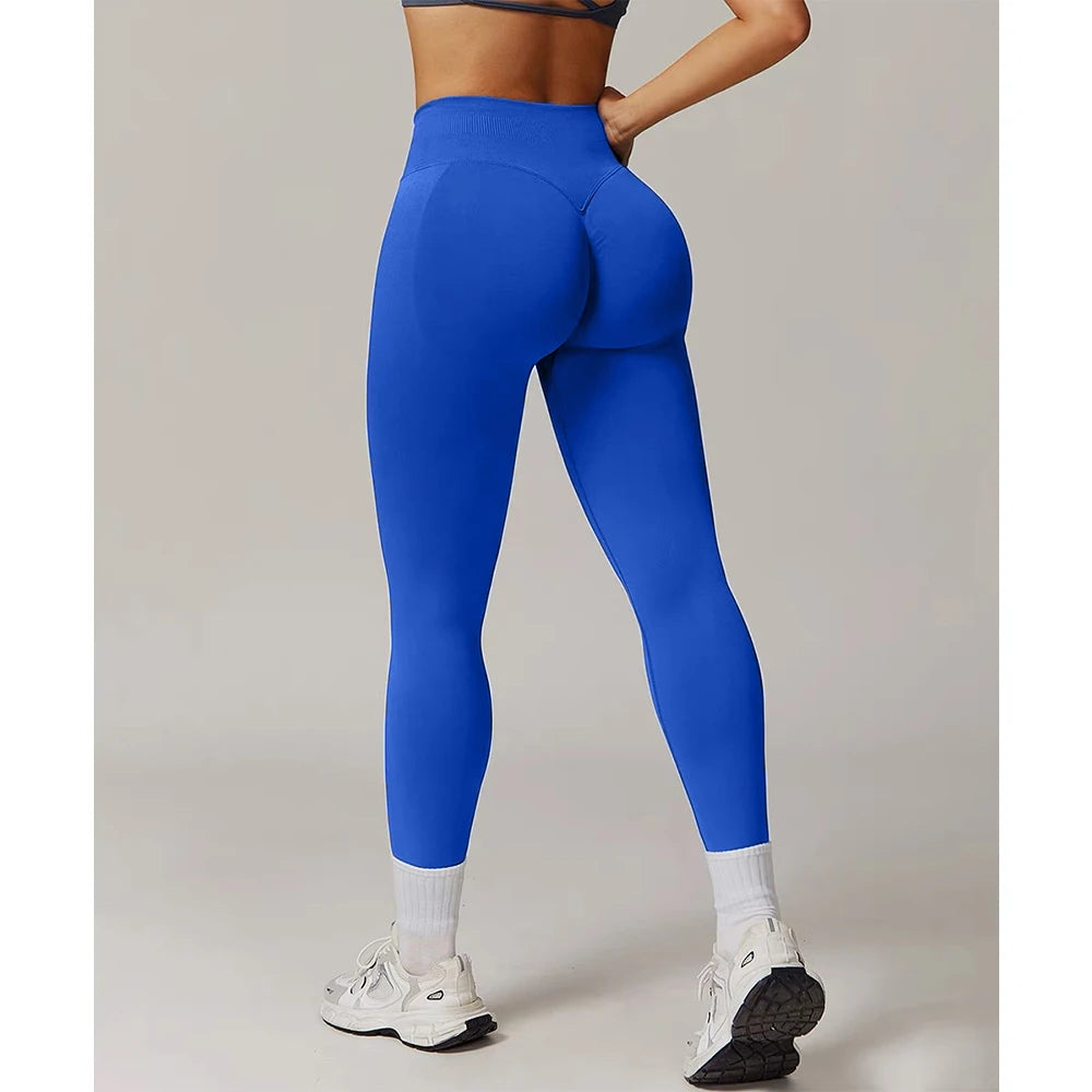 Damen Yoga Leggings Hoher Bund Nahtlos Atmungsaktiv Po Lift Gym Hose